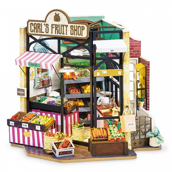 3D Puzzle Rolife Carls Fruit Shop - Happy Corner Dollhouse DG142